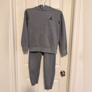 Jordan Kids Gray Sweatpants and Hoodie Set